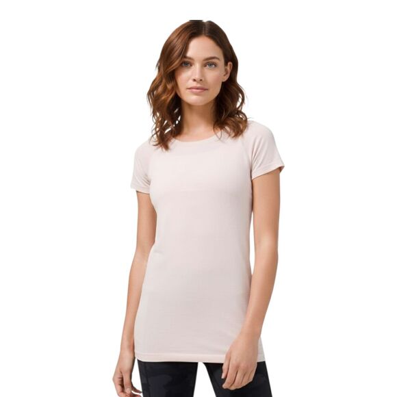 Lululemon Swiftly Tech Short Sleeve Shirt 2.0 Size 6 Pale Pink Light Nude Runnin - Picture 1 of 7